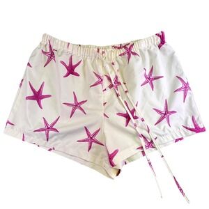Shein Curve Pajama shorts Women's Size 2X Pink Starfish Stretchy Resortwear